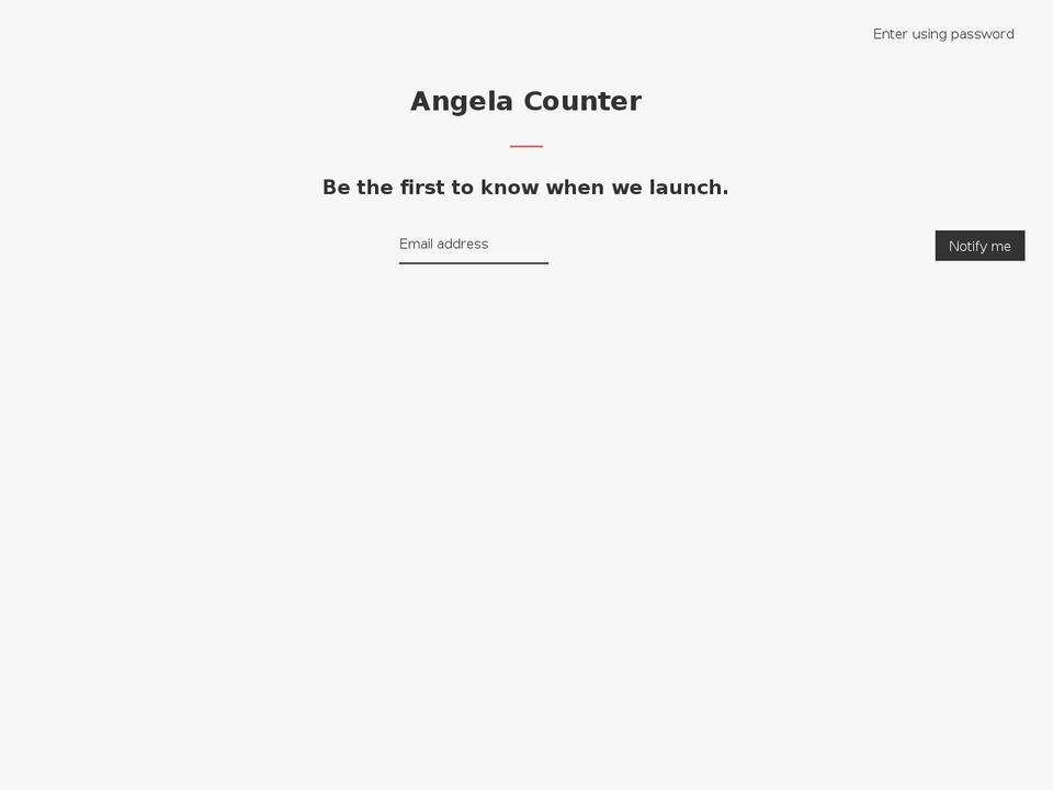 Editorial Shopify theme site example angelacounter.com