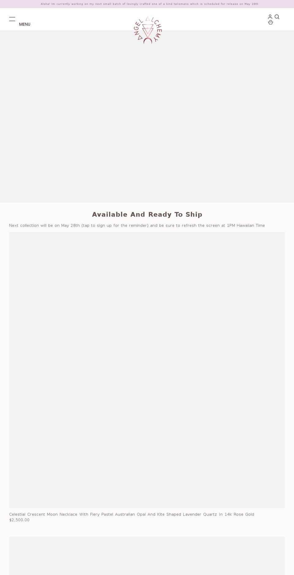 angelalchemyjewelry.com shopify website screenshot