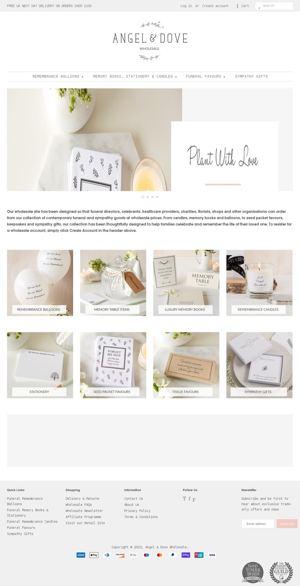 angelanddovewholesale.com shopify website screenshot