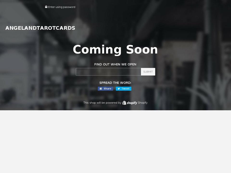 angelandtarotcards.com — Shopify storefront screenshot