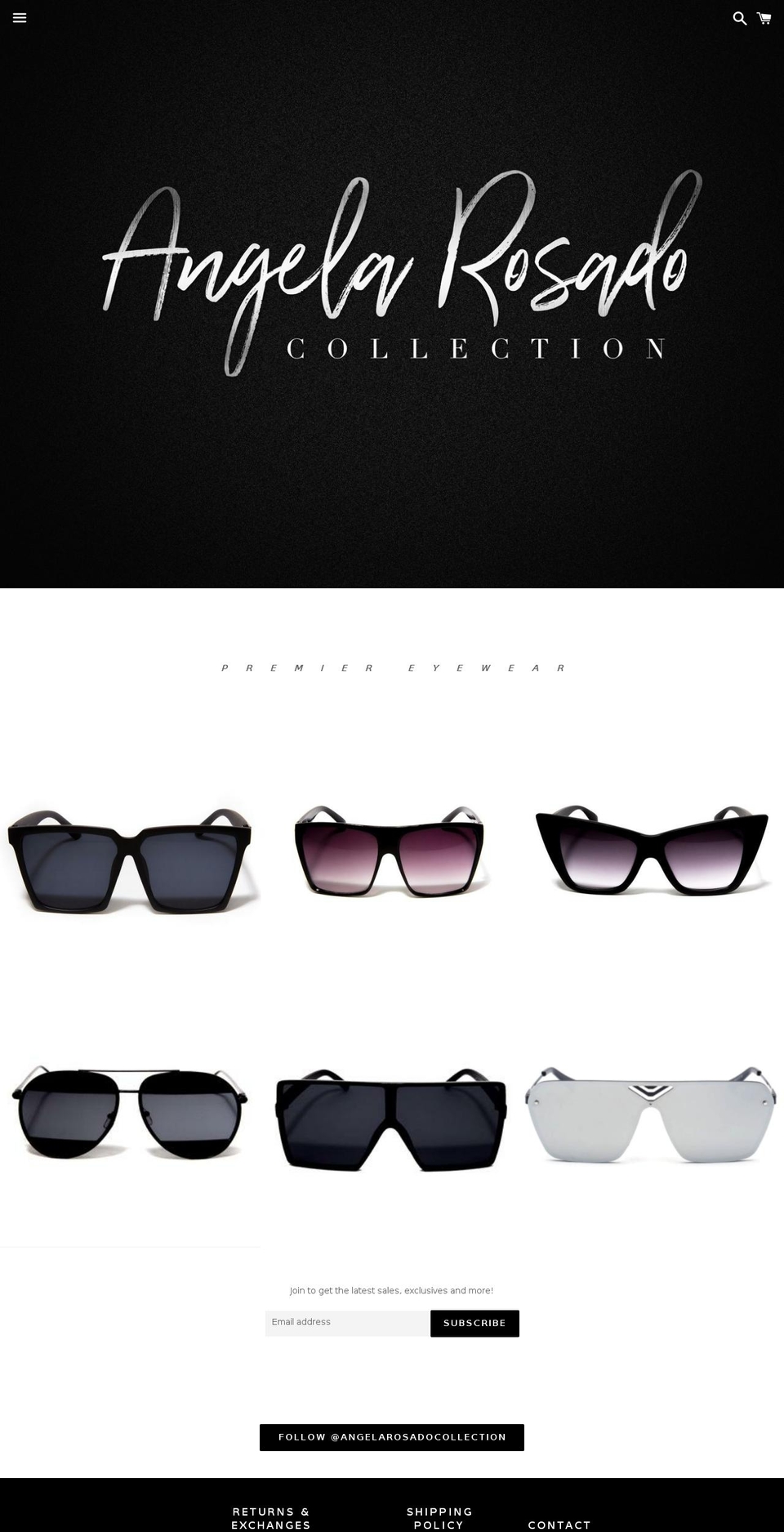 angelarosadocollection.com shopify website screenshot