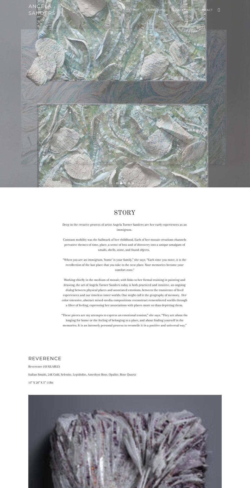 angelasandersmosaics.com shopify website screenshot