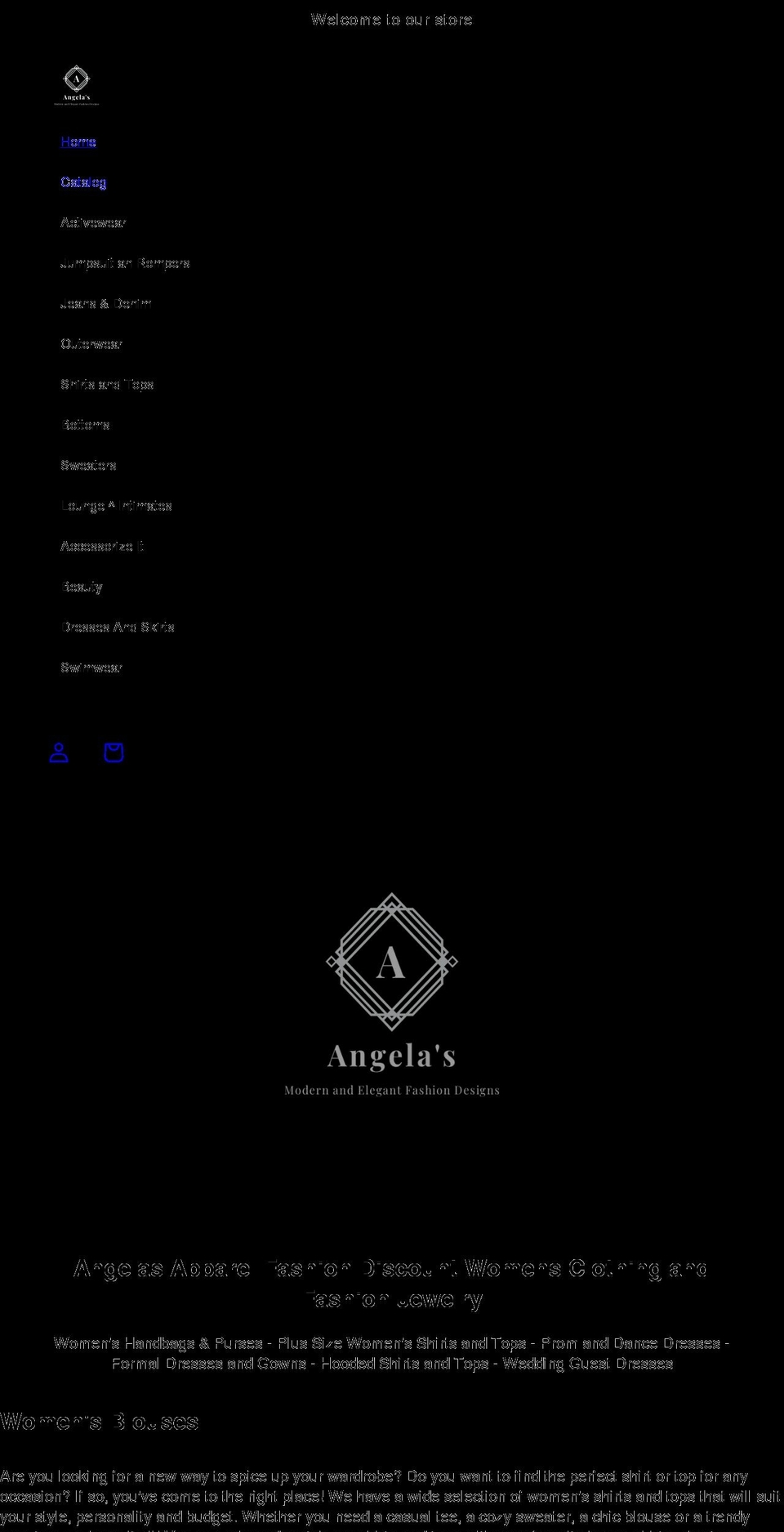 angelasfashionboutique.com shopify website screenshot