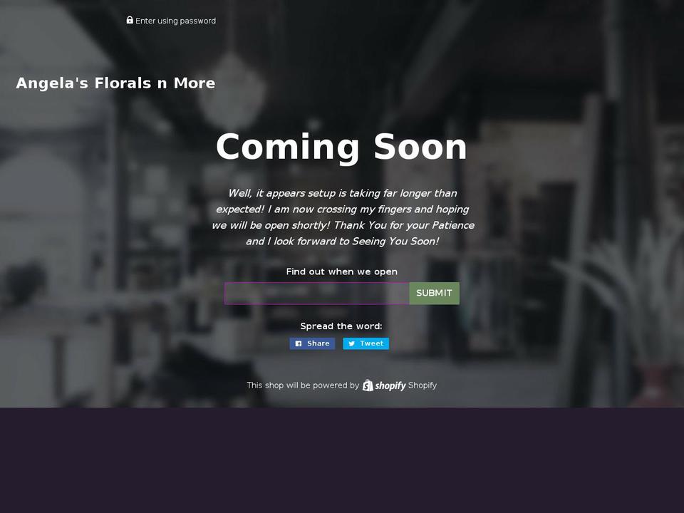 angelasfloralsnmore.com — Shopify storefront screenshot