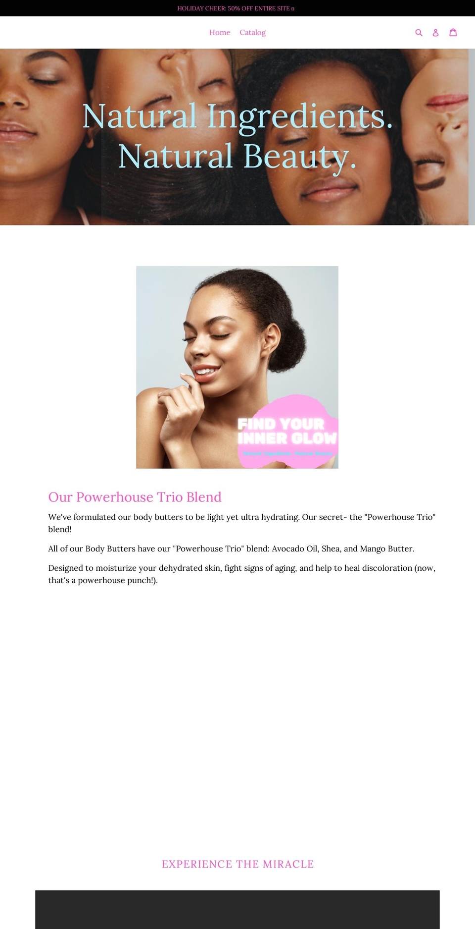 angelasmiraclebeauty.com shopify website screenshot