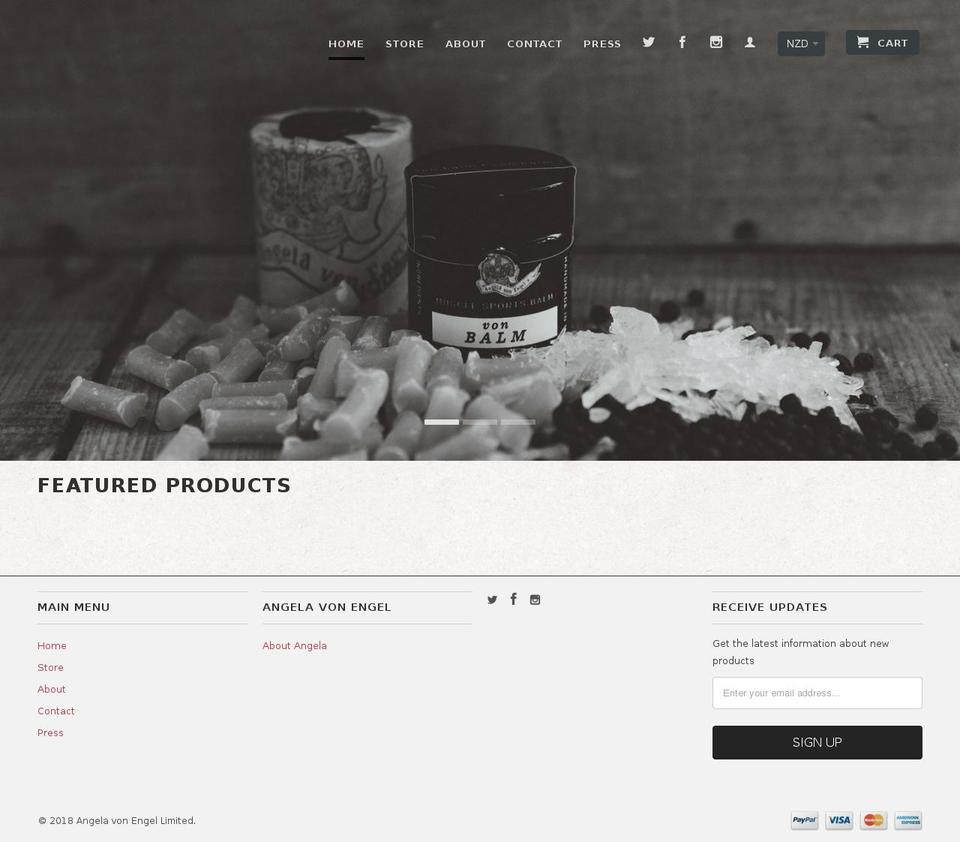 angelavonengel.com shopify website screenshot