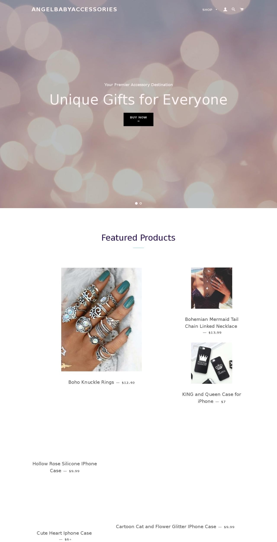 angelbabyaccessories.com — Shopify storefront screenshot