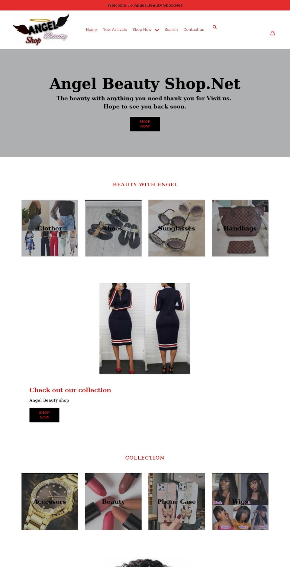 angelbeautyshopnetcom.com shopify website screenshot