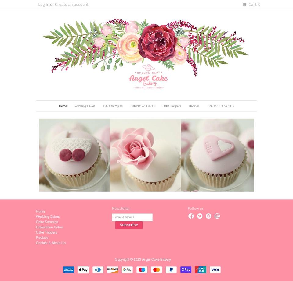 angelcakebakery.co.uk shopify website screenshot