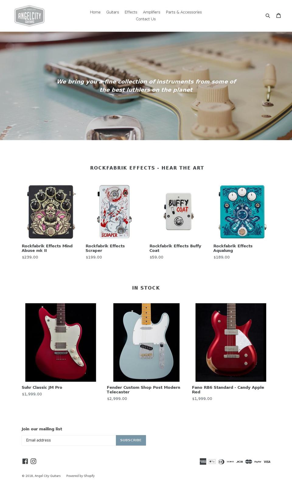 angelcityguitars.com — Shopify storefront screenshot