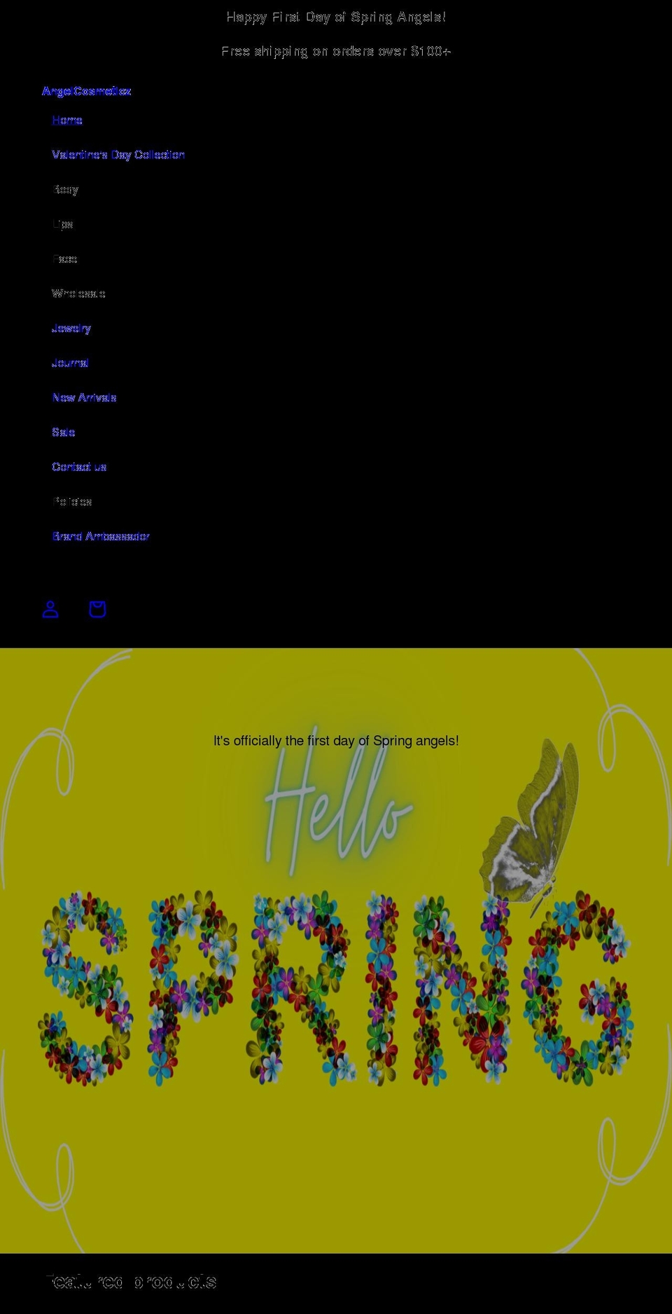angelcosmeticz.com shopify website screenshot