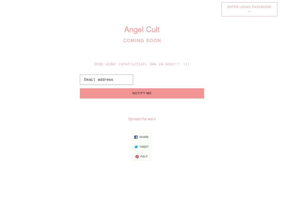 angelcult.com shopify website screenshot