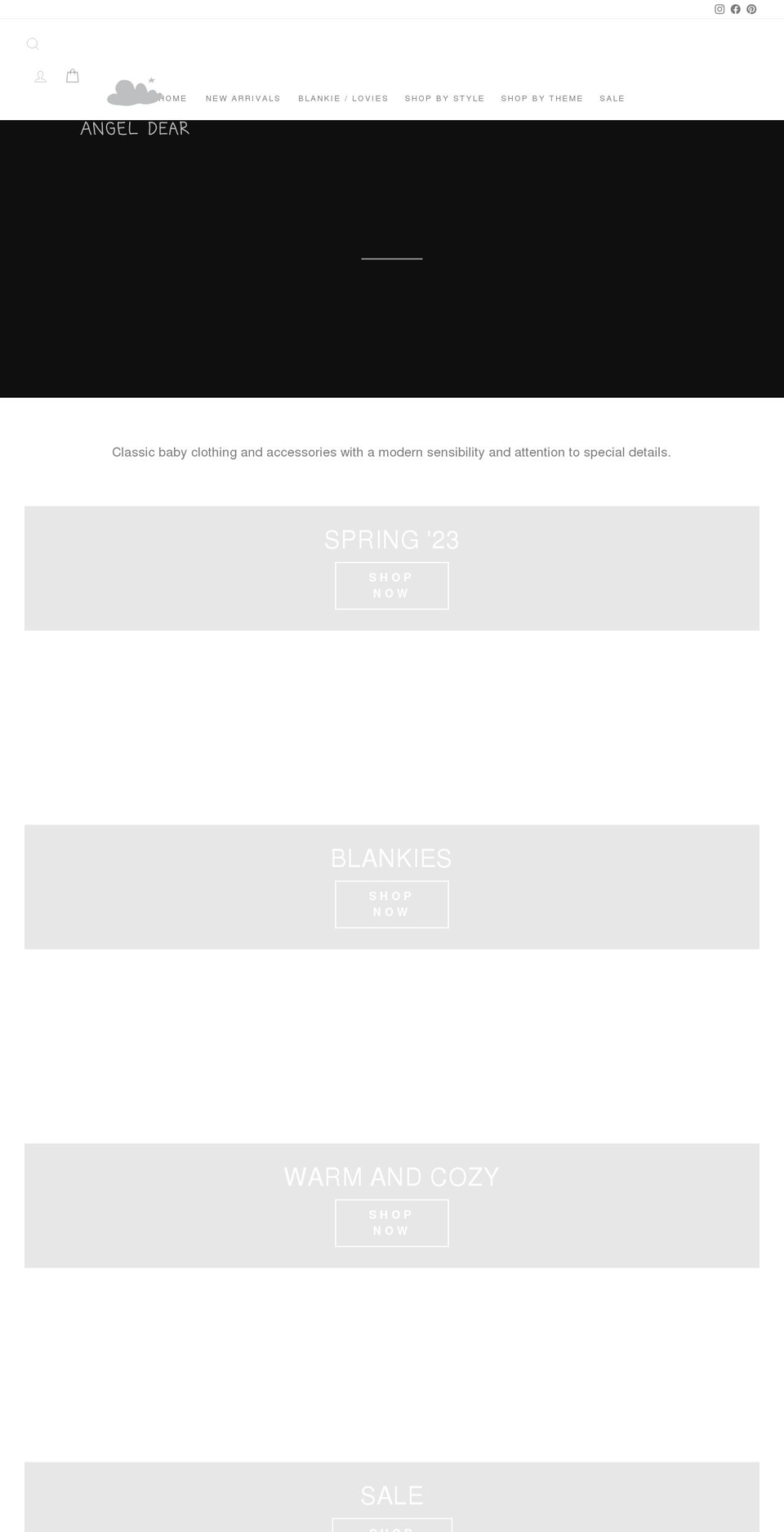 angeldear.com shopify website screenshot