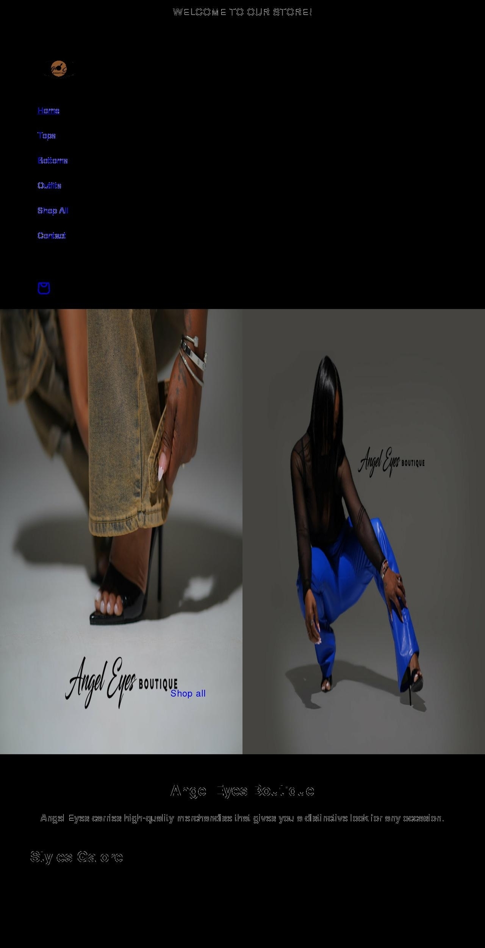 angeleyesboutique.com shopify website screenshot