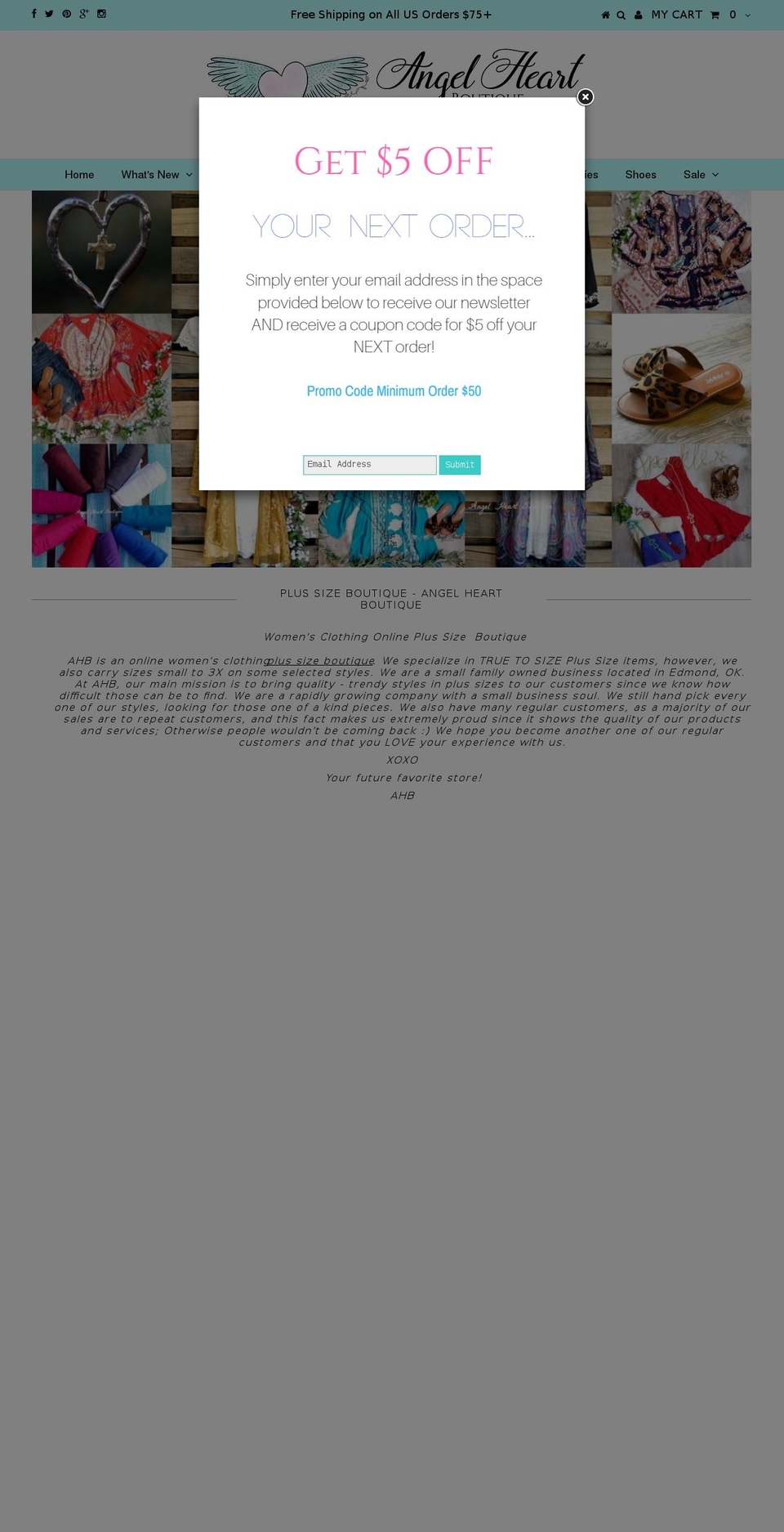 angelheartboutique.com shopify website screenshot