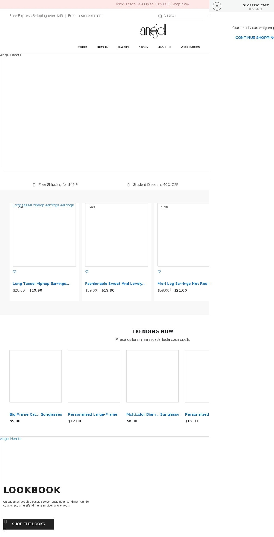 angelhearts.com shopify website screenshot