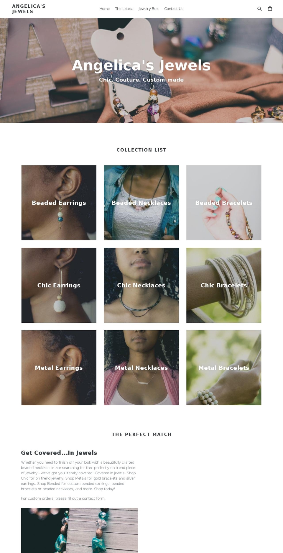 angelicasjewels.com — Shopify storefront screenshot
