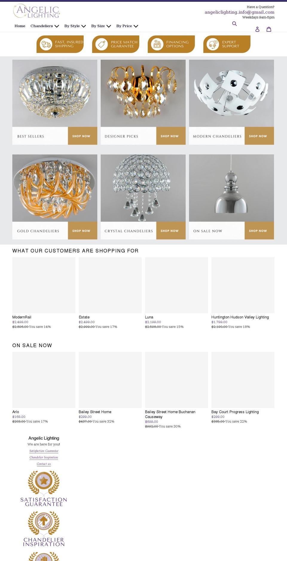 New-dsl-theme- Shopify theme site example angelicchandeliers.com