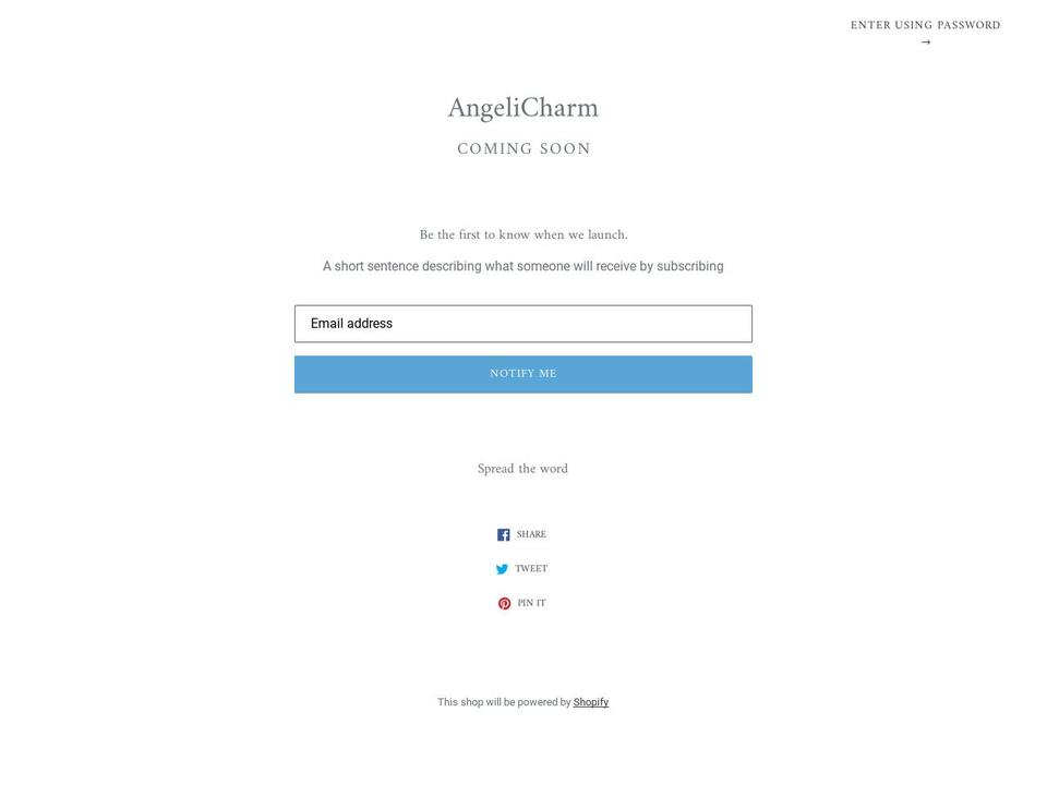 angelicharm.com — Shopify storefront screenshot