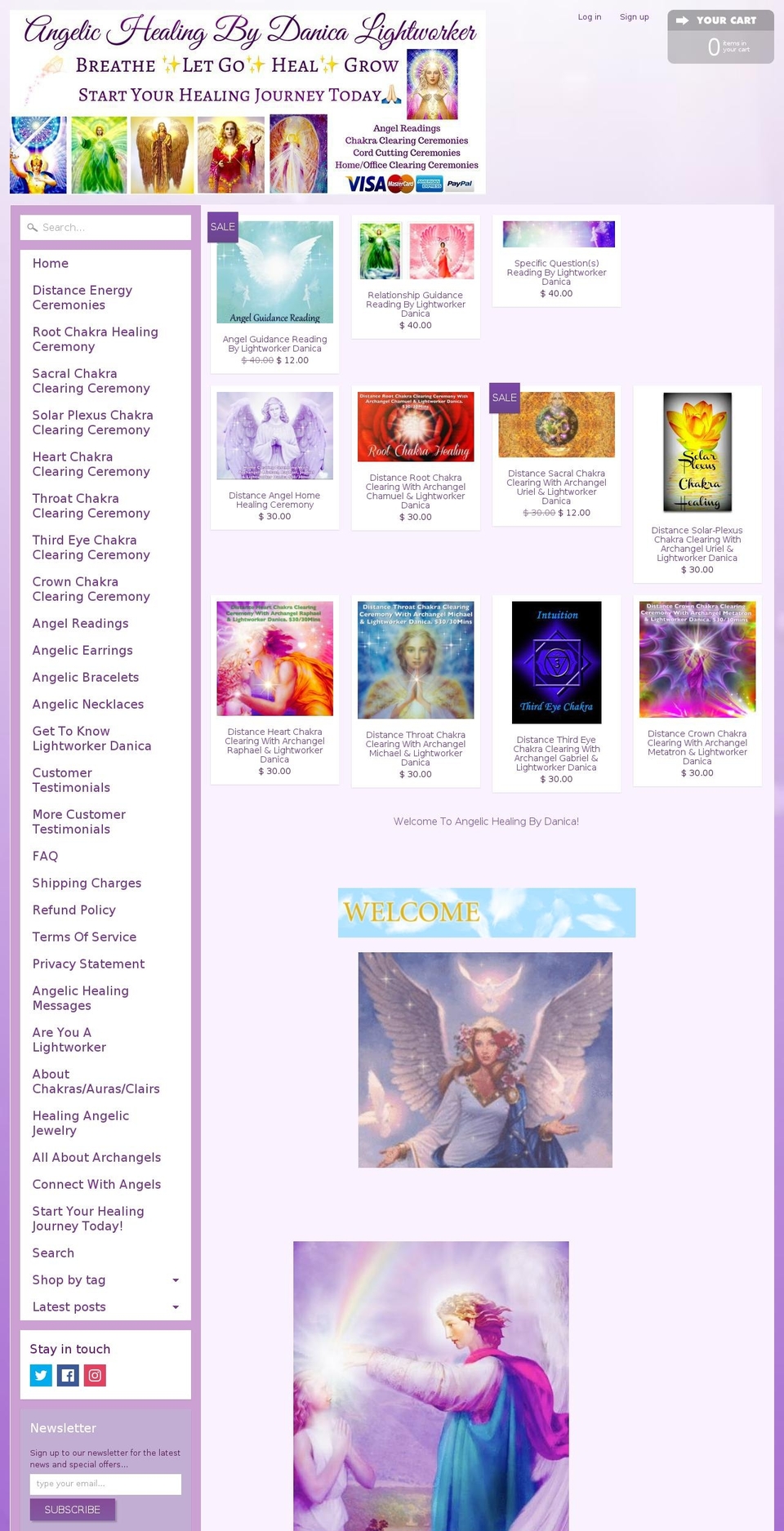 ShowTime Shopify theme site example angelichealingbydanica.com