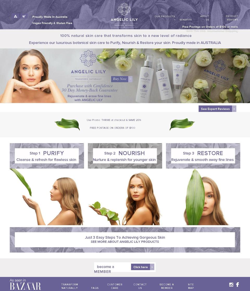 angeliclily.com — Shopify storefront screenshot