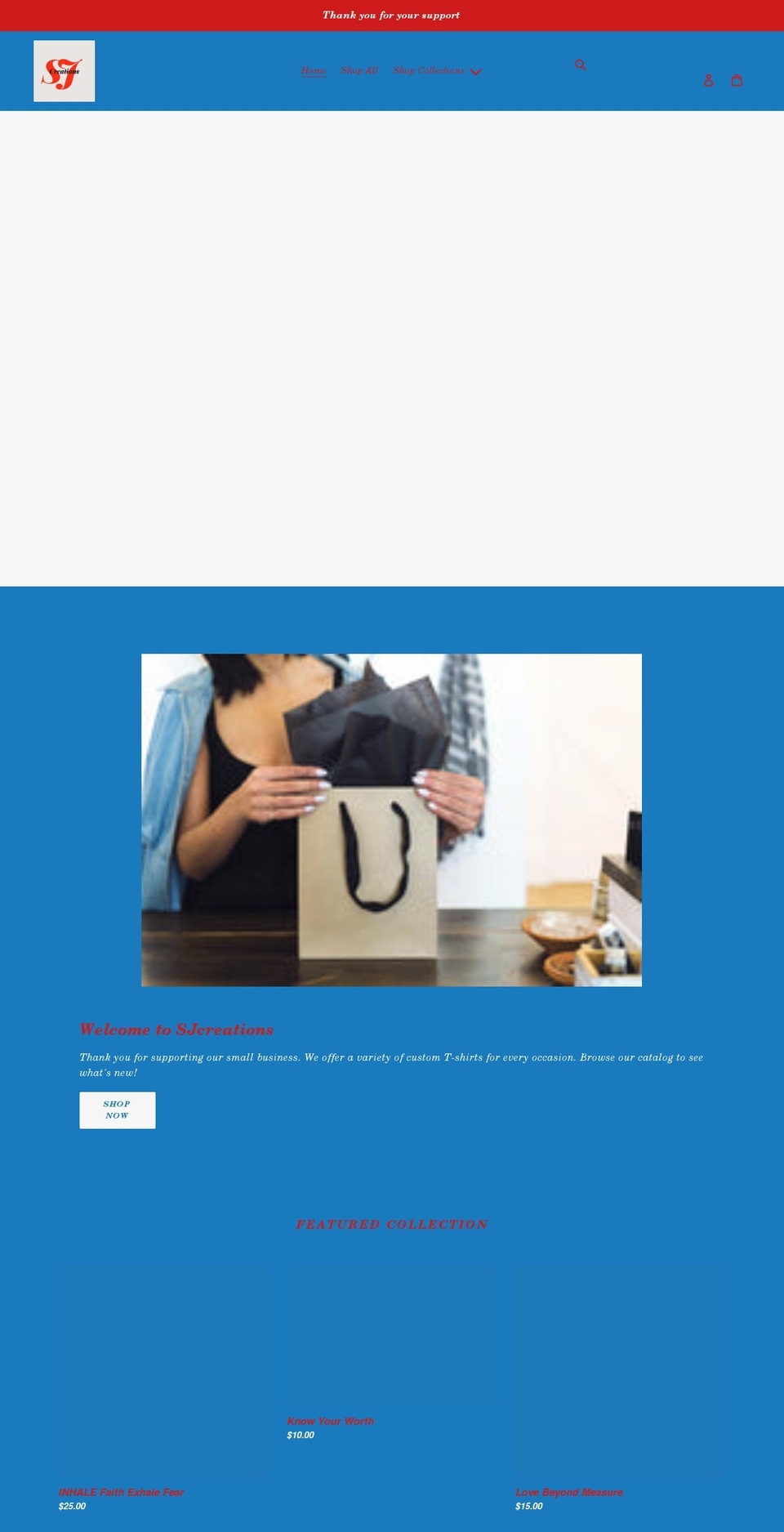 angelicsjcreations.com shopify website screenshot