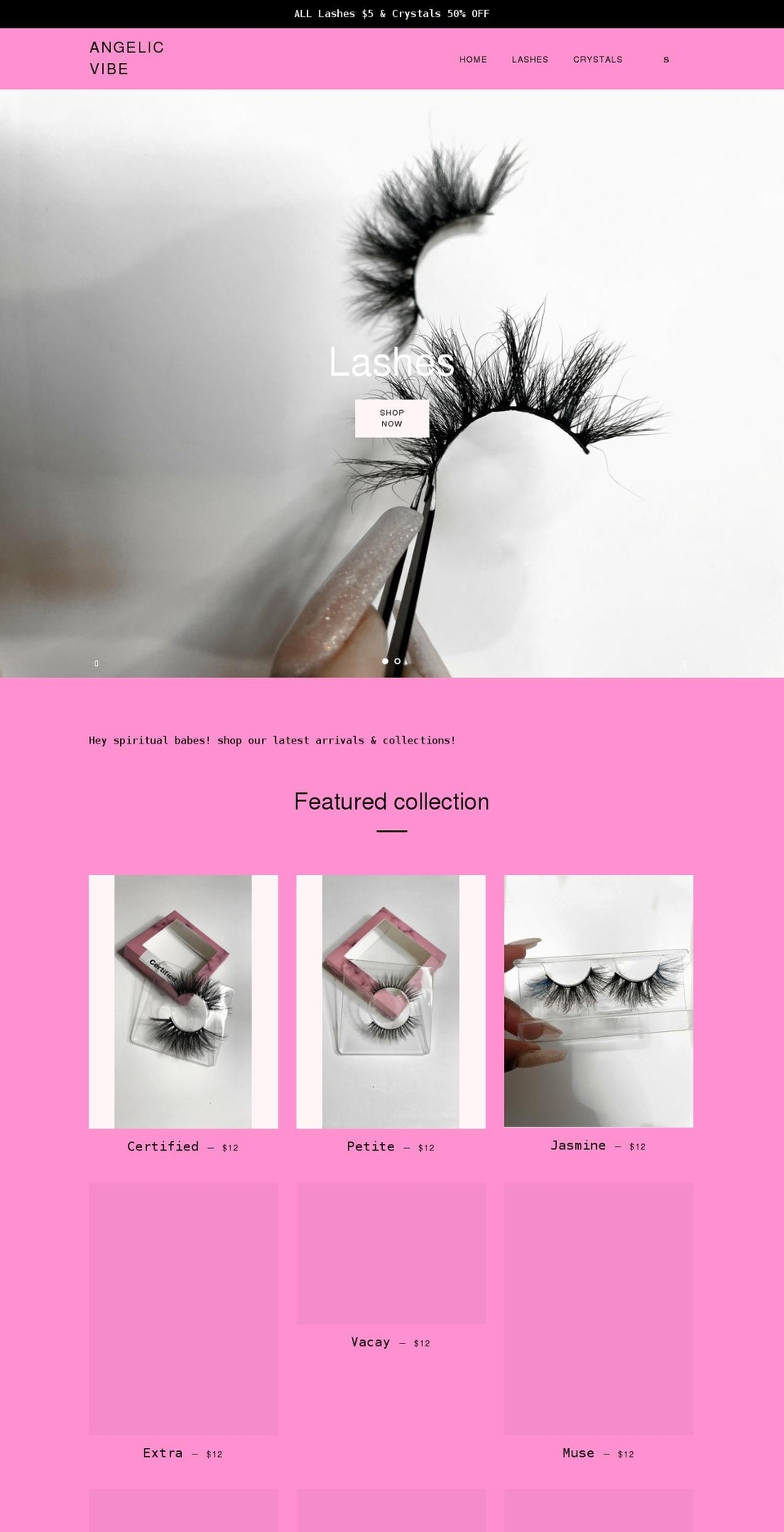 angelicvibe.com shopify website screenshot