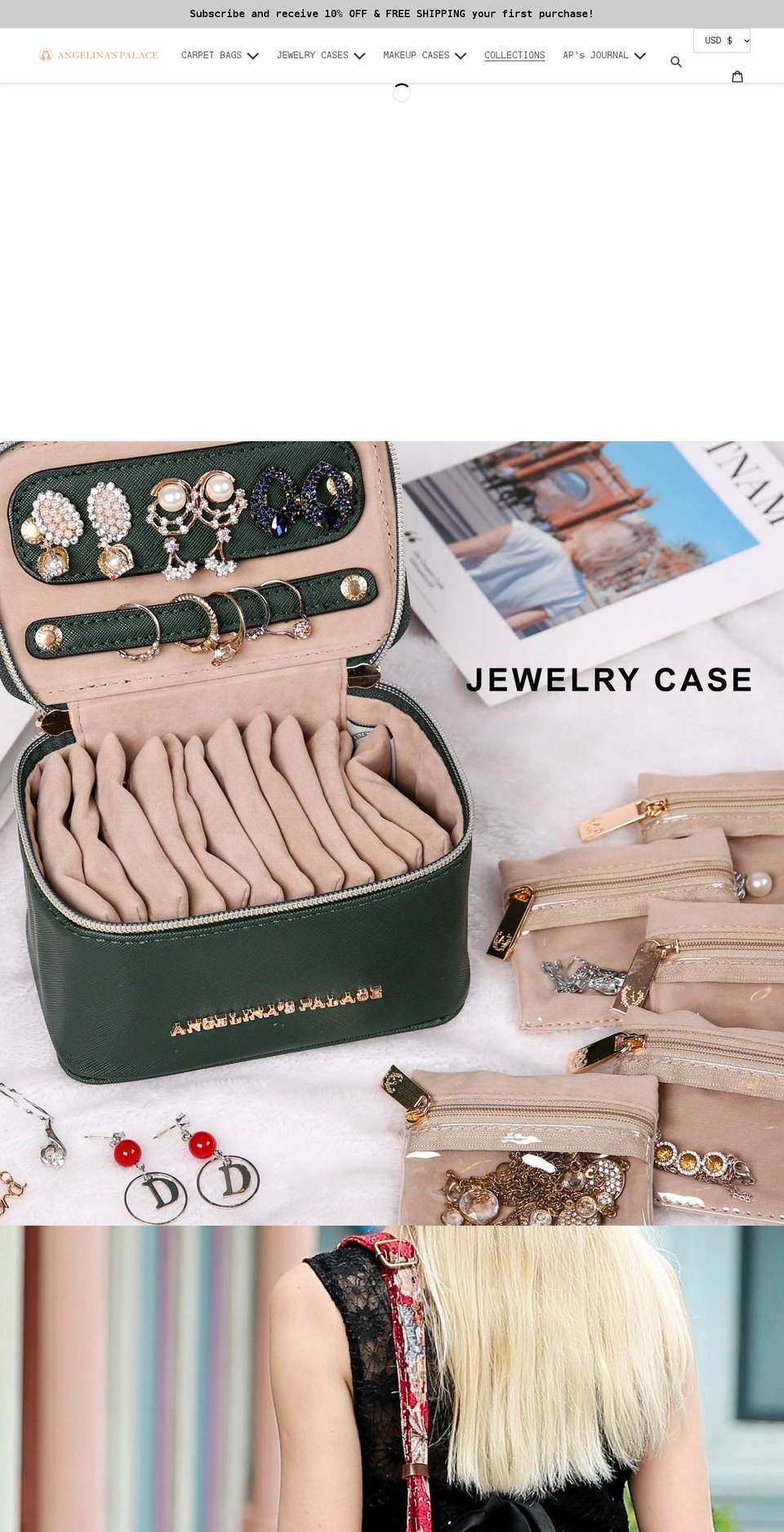 angelinaspalace.com shopify website screenshot