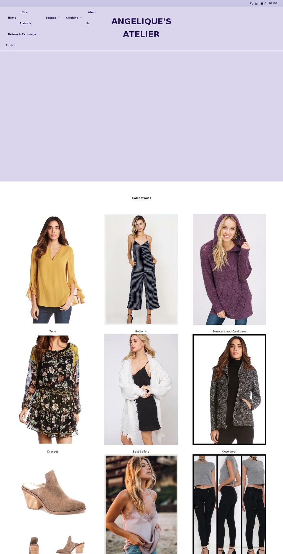 angeliquesatelier.com — Shopify storefront screenshot