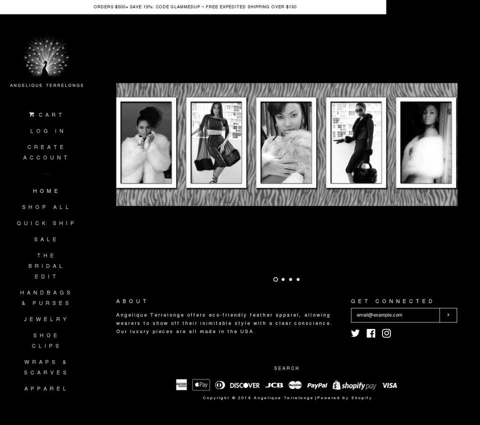 angeliqueterrelonge.com — Shopify storefront screenshot