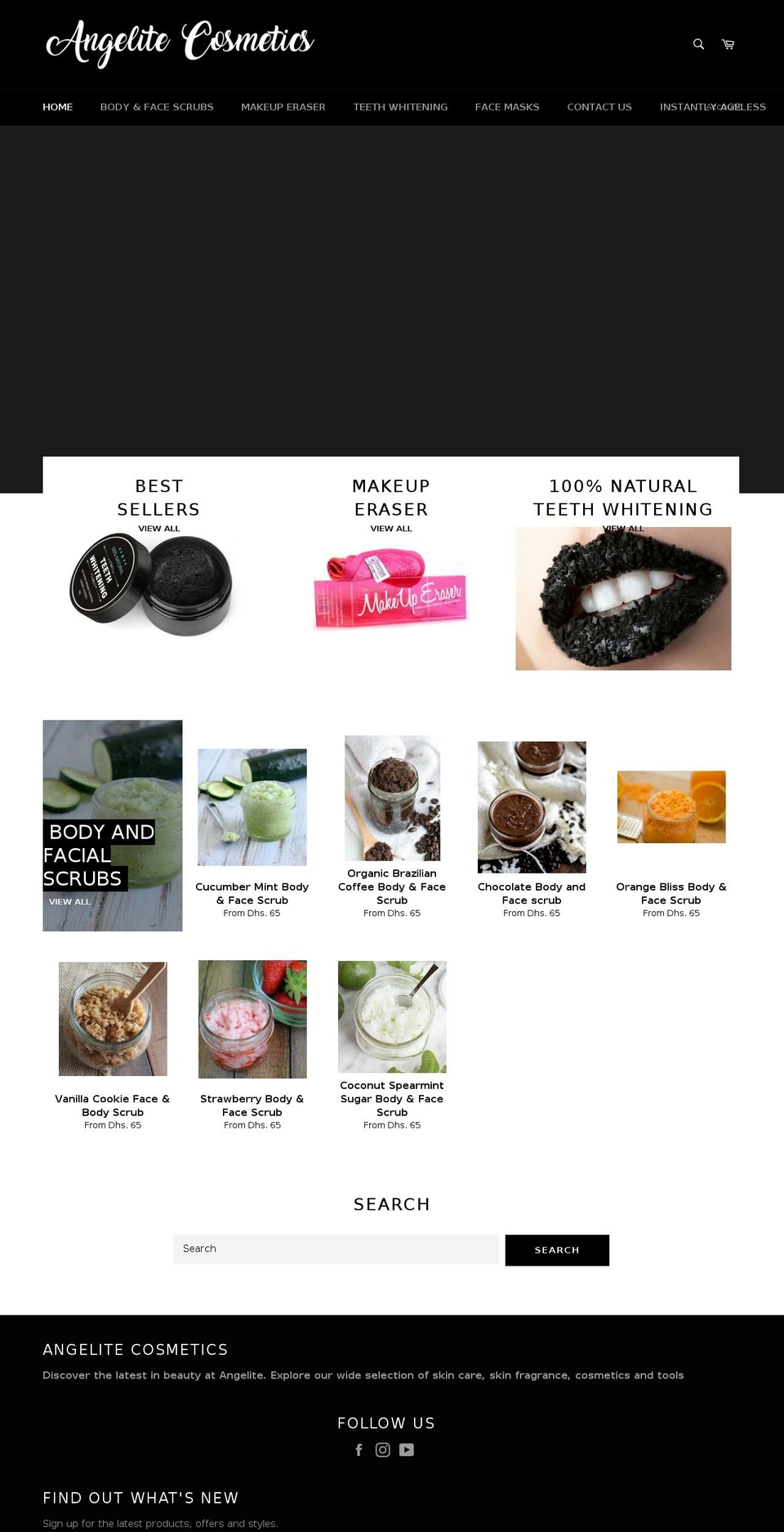 angelitecosmetics.com shopify website screenshot