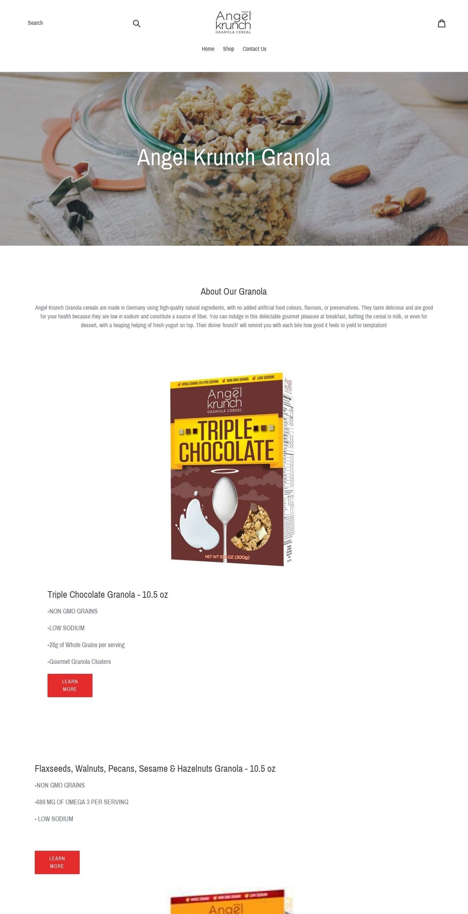 angelkrunch.com — Shopify storefront screenshot