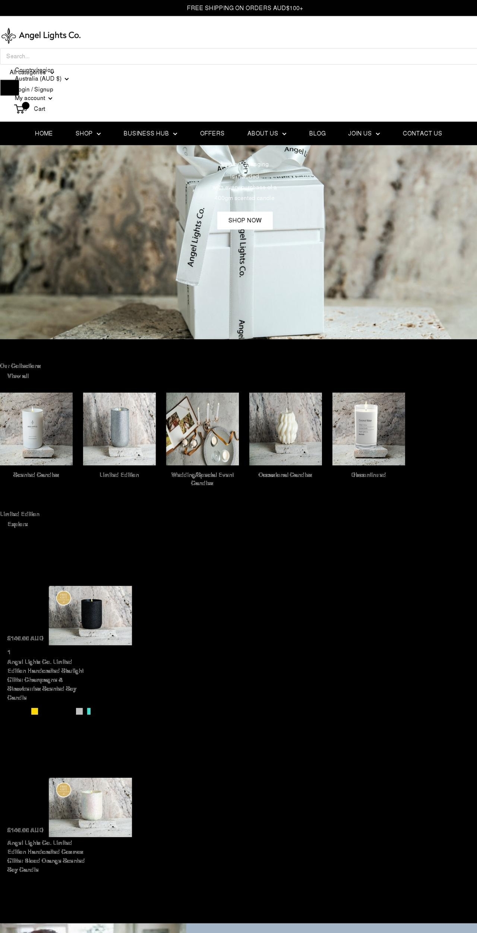 angellights.com.au shopify website screenshot