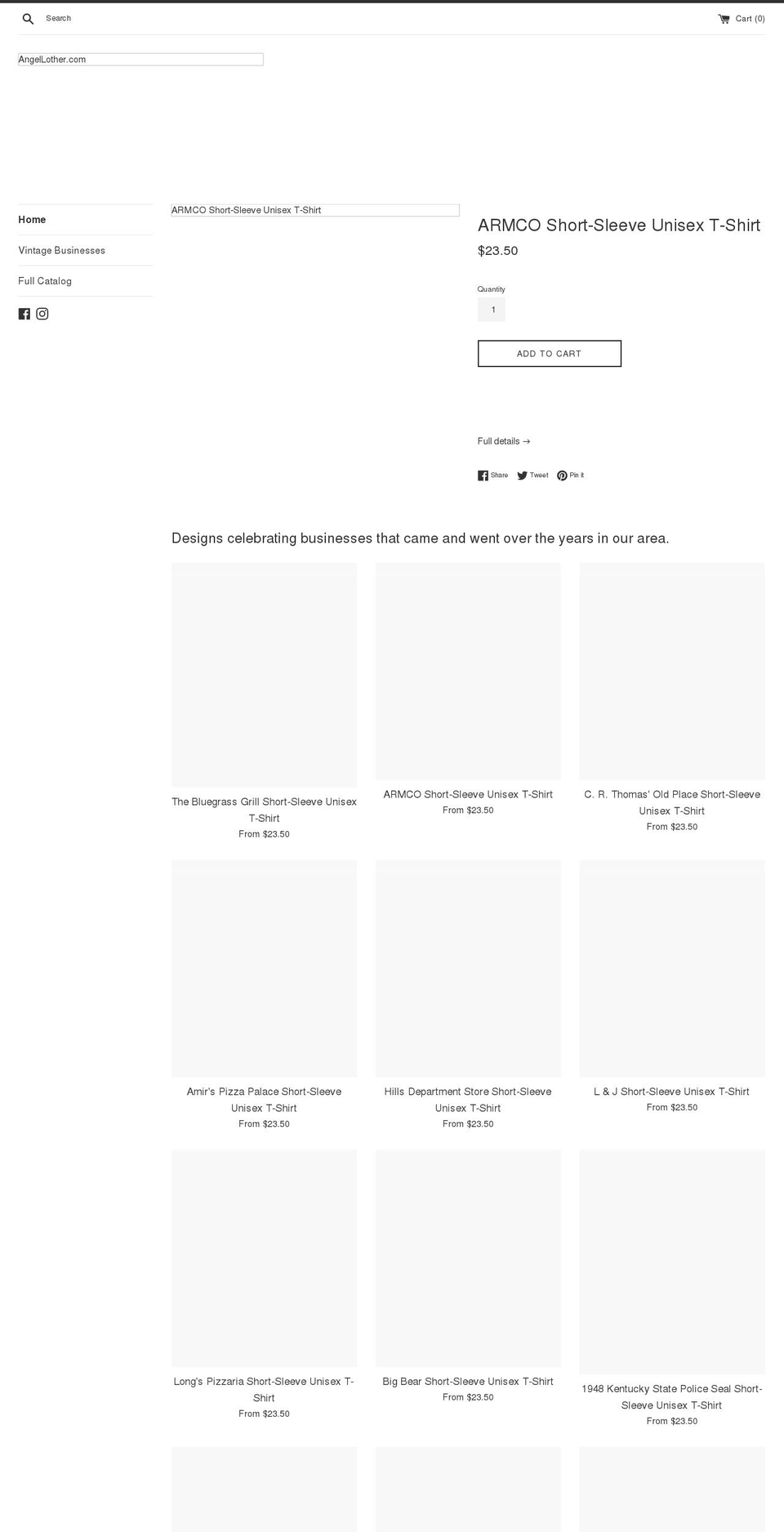 angellother.com shopify website screenshot
