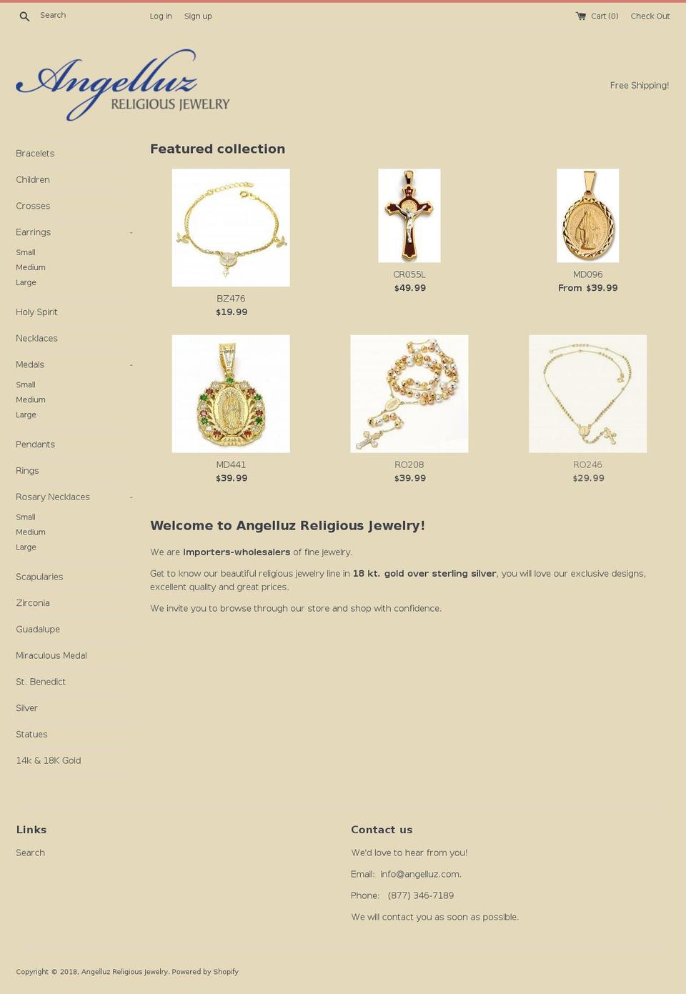 angelluzstore.com — Shopify storefront screenshot