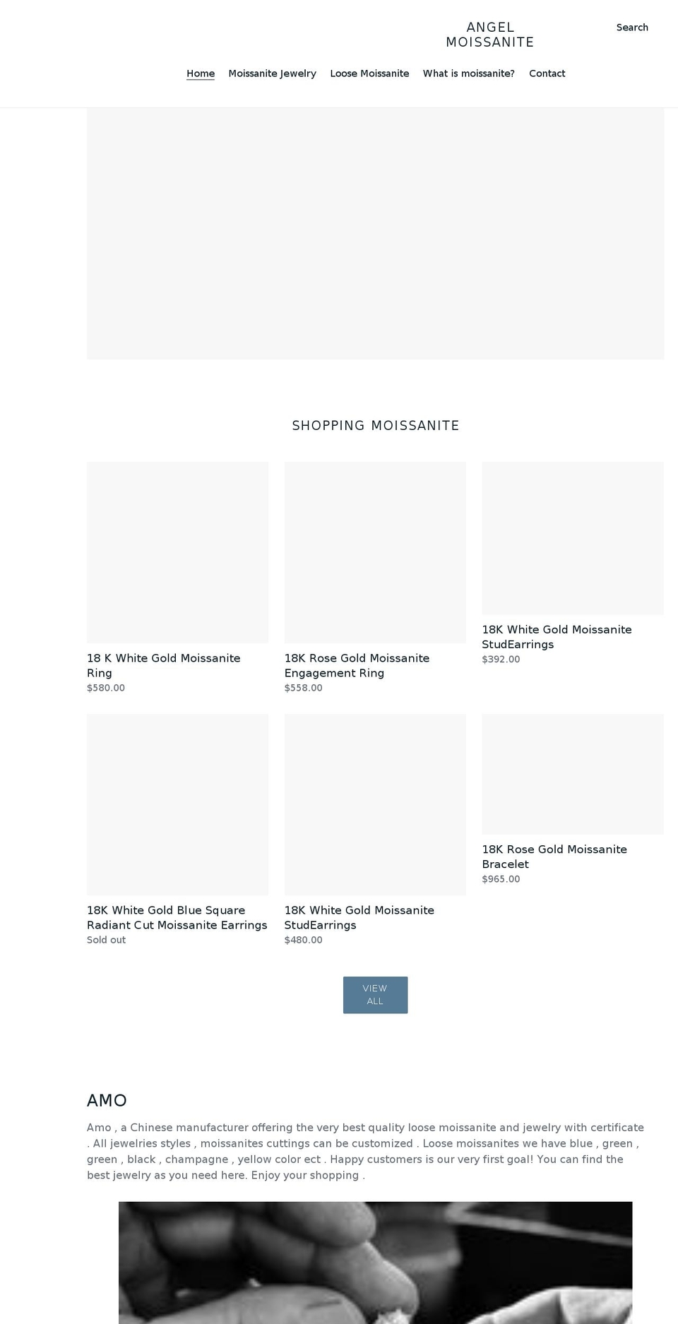 angelmoissanite.com shopify website screenshot
