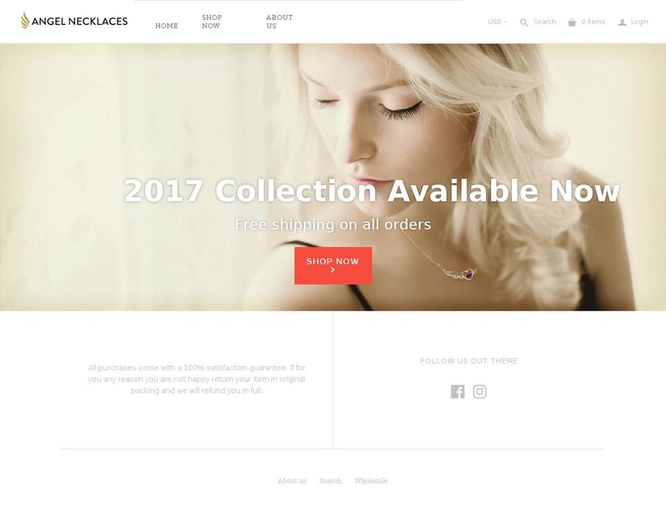 angelnecklaces.com shopify website screenshot