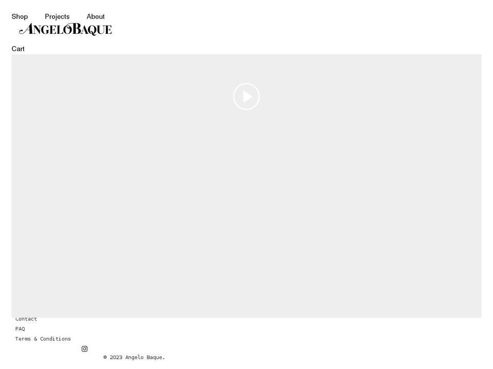 angelobaque.com shopify website screenshot