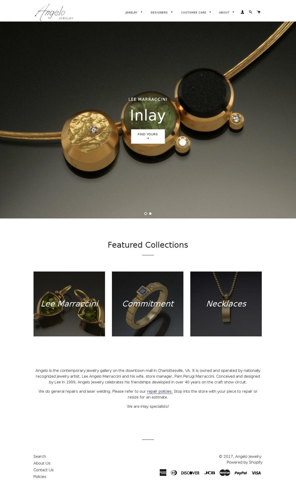 angelojewelry.com shopify website screenshot