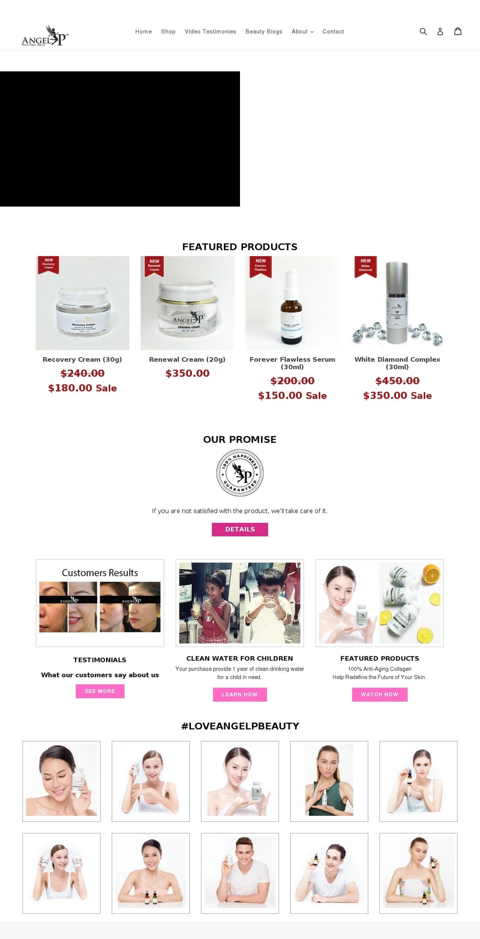 angelpbeauty.com shopify website screenshot