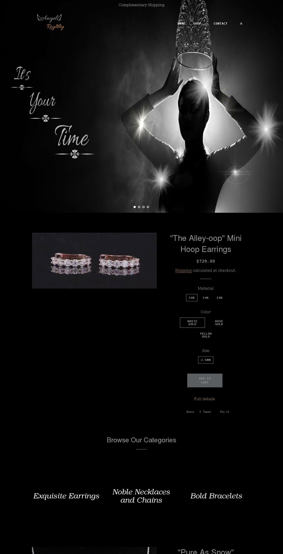 angelroyalty.com shopify website screenshot
