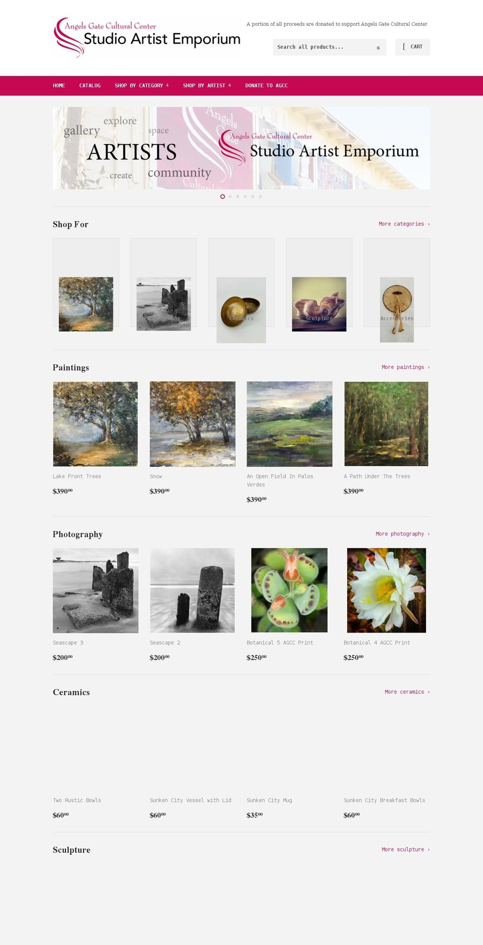 angels-gate-cultural-center.myshopify.com shopify website screenshot