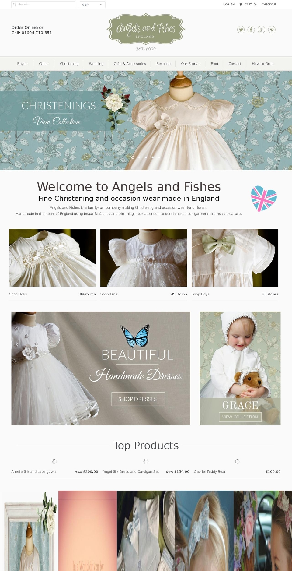 angelsandfishes.com shopify website screenshot