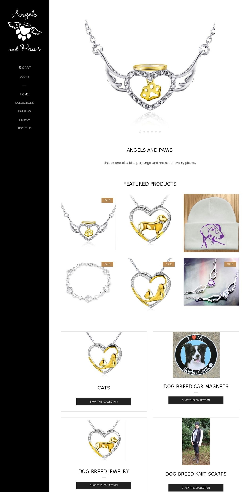 angelsandpaws.com shopify website screenshot