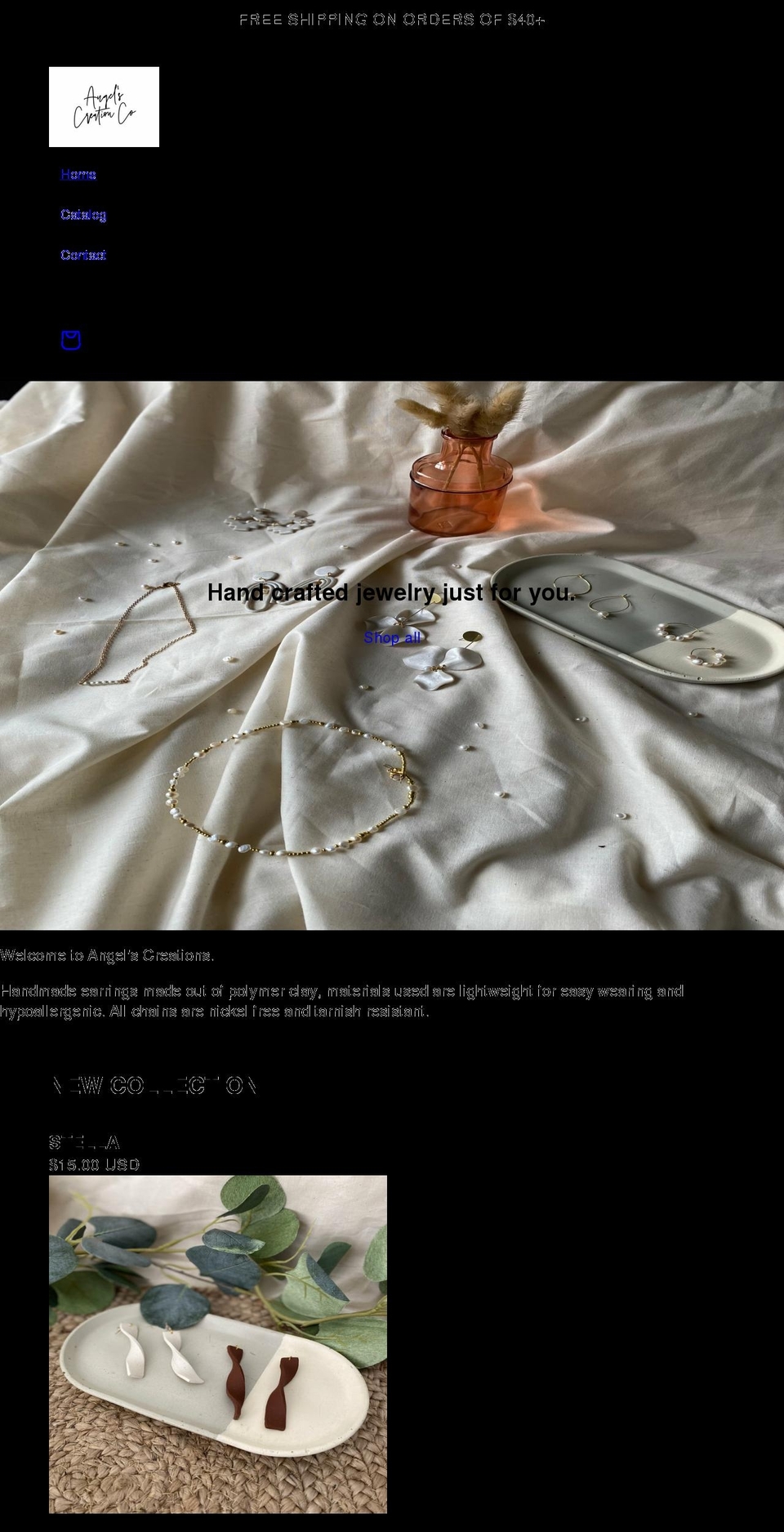 angelscreationco.com shopify website screenshot