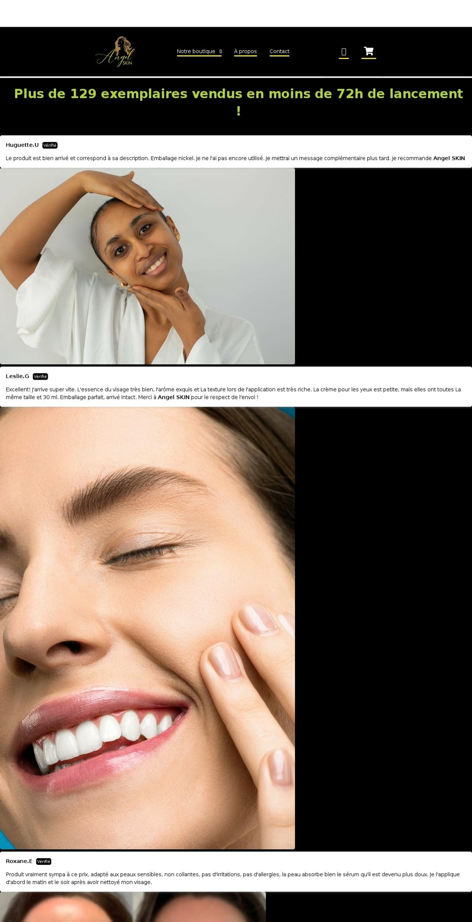 angelskincosmetics.com shopify website screenshot