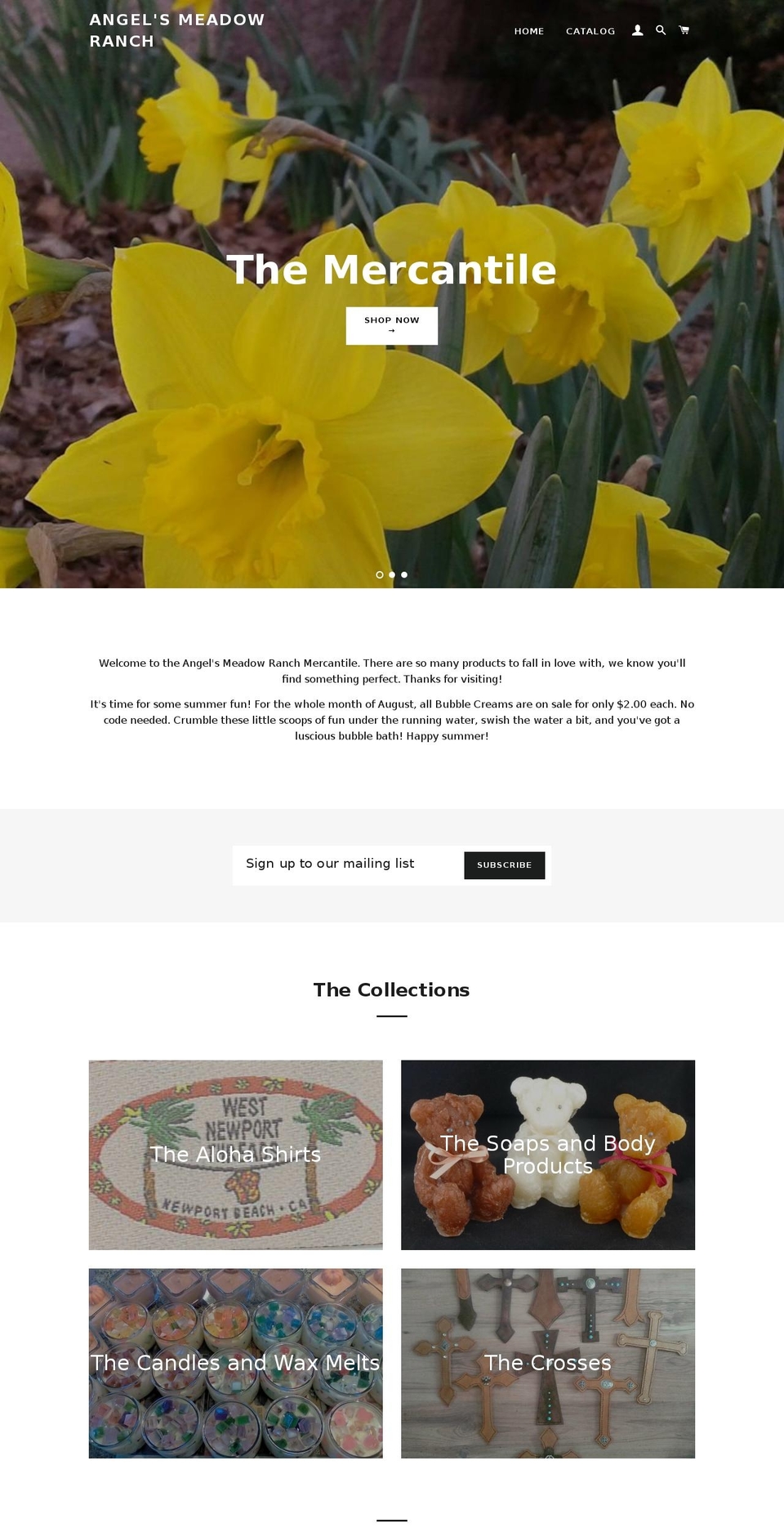 angelsmeadowranch.com — Shopify storefront screenshot