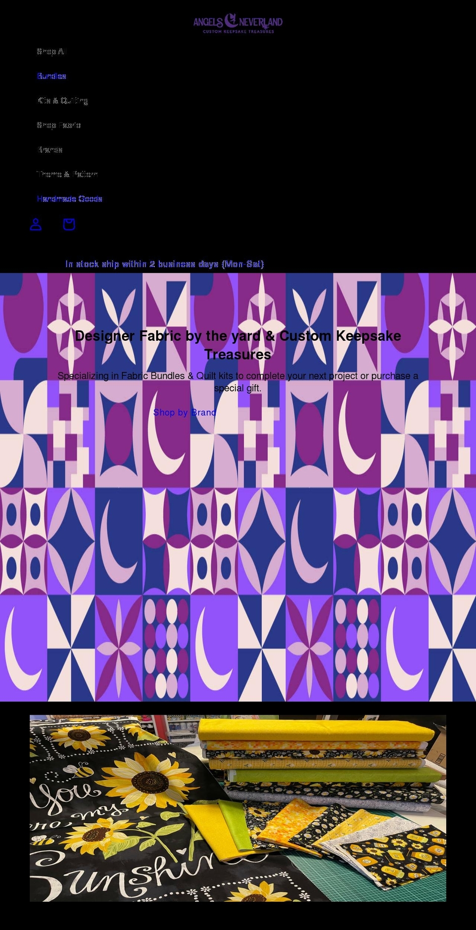 angelsneverland.com shopify website screenshot