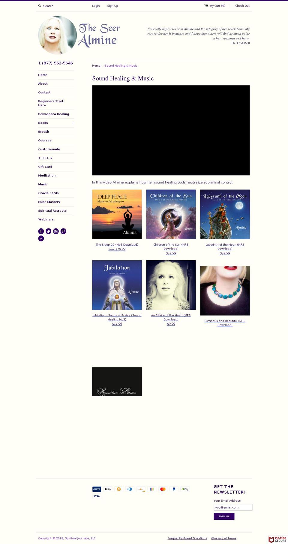 angelsoundhealing.com shopify website screenshot