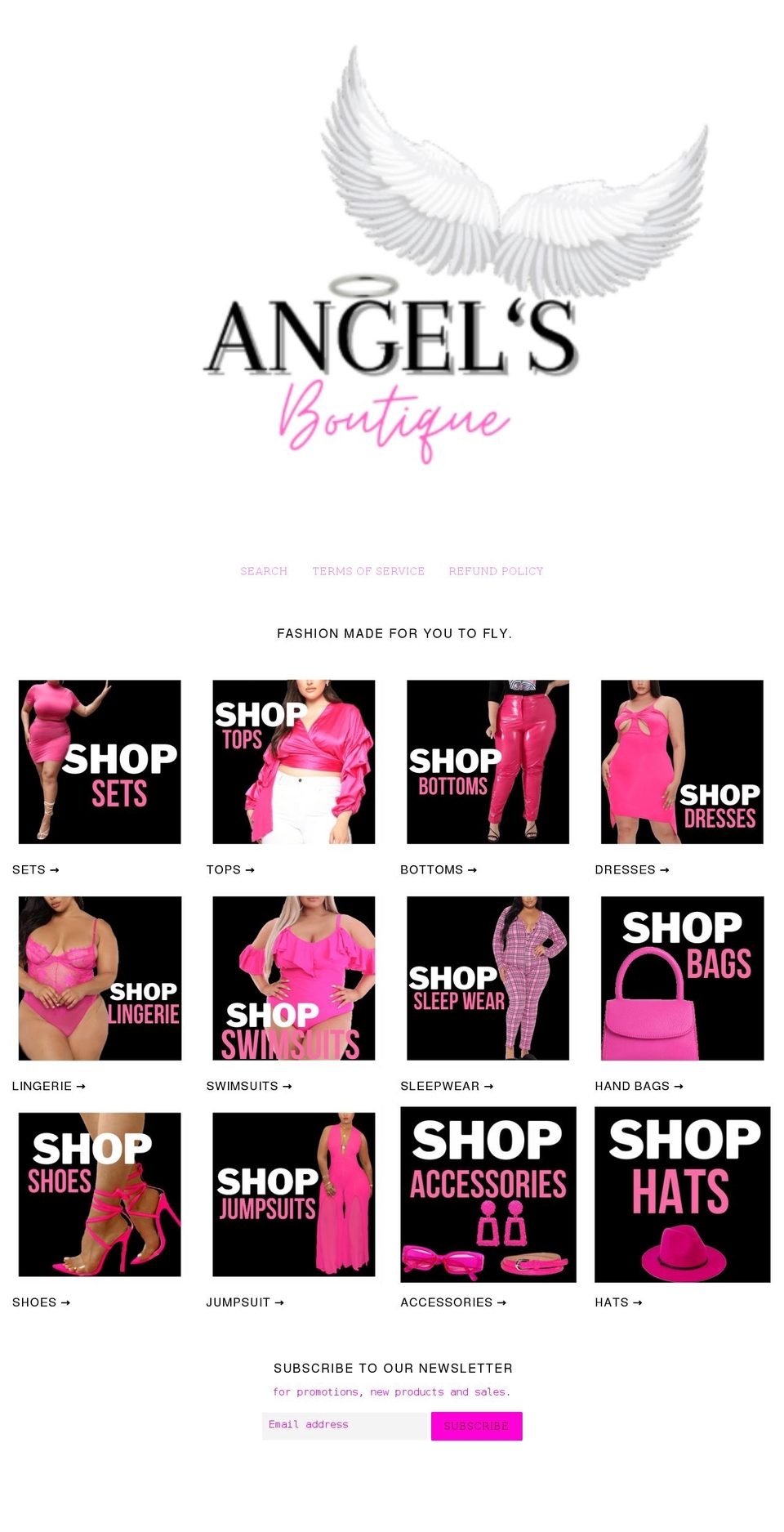 angelsplussizebouttique.com shopify website screenshot